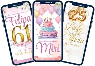invitacion digital cumpleaños adulto